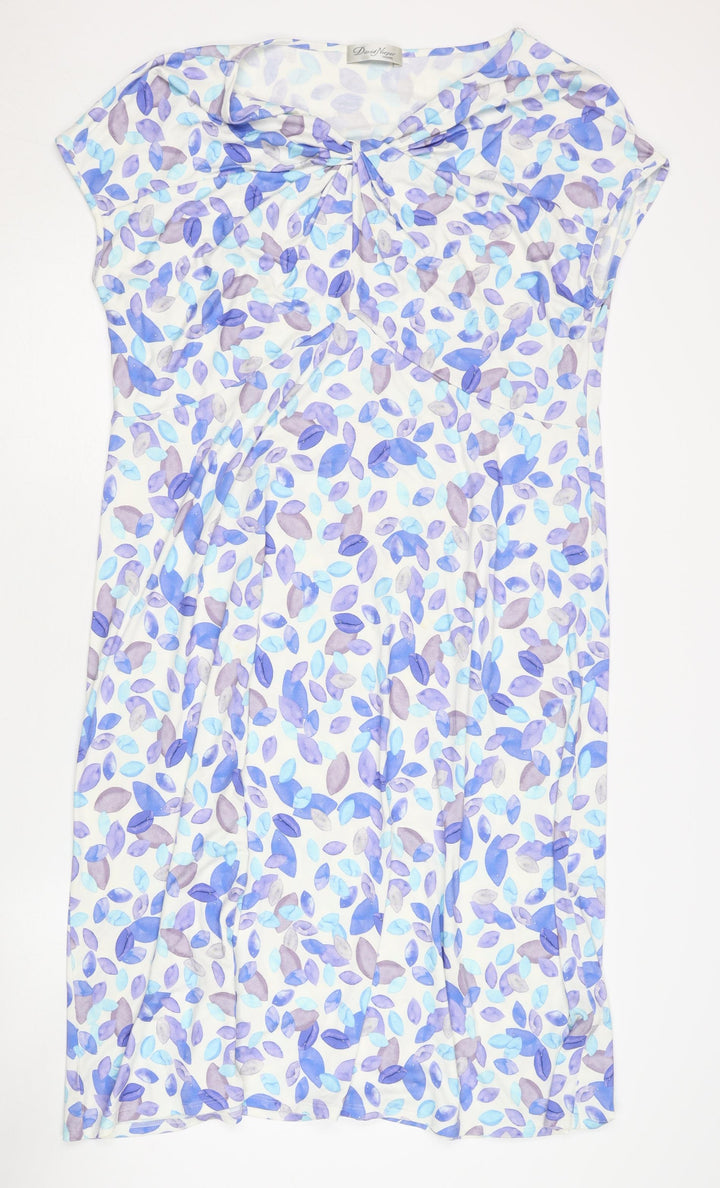 David Nieper Multicoloured Floral Jersey Dress - Size 20