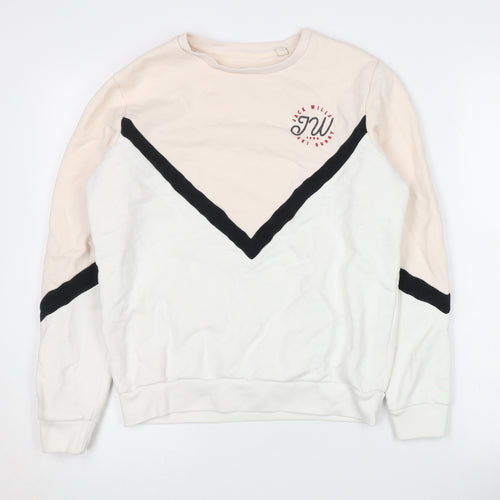 Jack Wills Women's Beige Colourblock Sweatshirt - Size 8