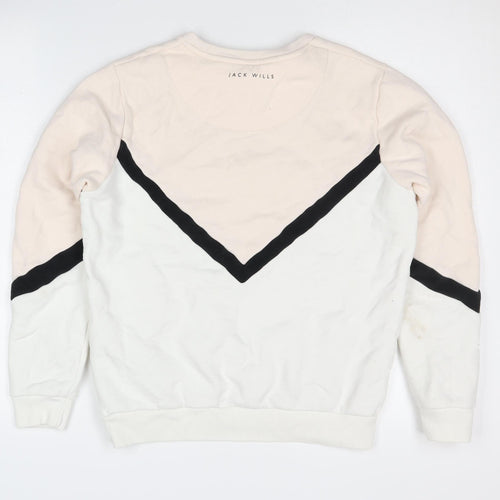 Jack Wills Women's Beige Colourblock Sweatshirt - Size 8