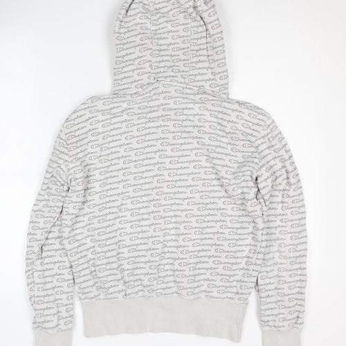 Champion Women's Grey Logo Pullover Hoodie Small