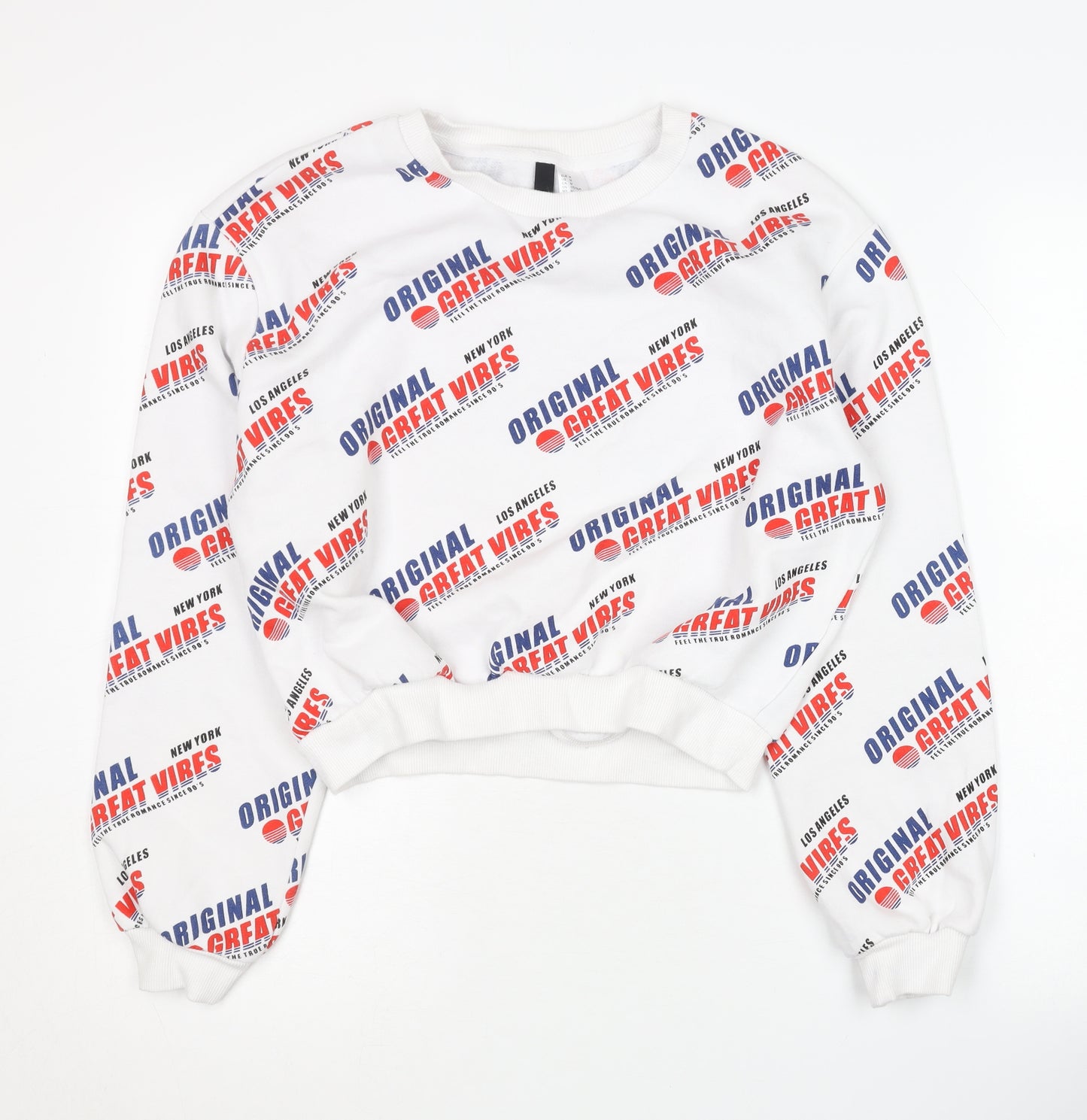 H&M Women's White Pullover Sweatshirt M