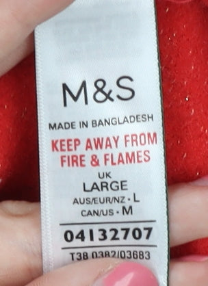 Marks and Spencer Women's Red Mock Neck Jumper Large