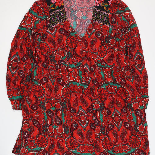 Dunnes Women's Red Paisley Viscose Dress