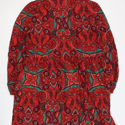 Dunnes Women's Red Paisley Viscose Dress