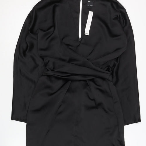 ASOS Design Women's Black Wrap Dress, Size 8