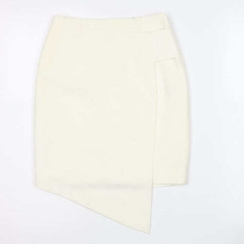AQ/AQ Women's White Pencil Skirt, Size 6, Zip Closure