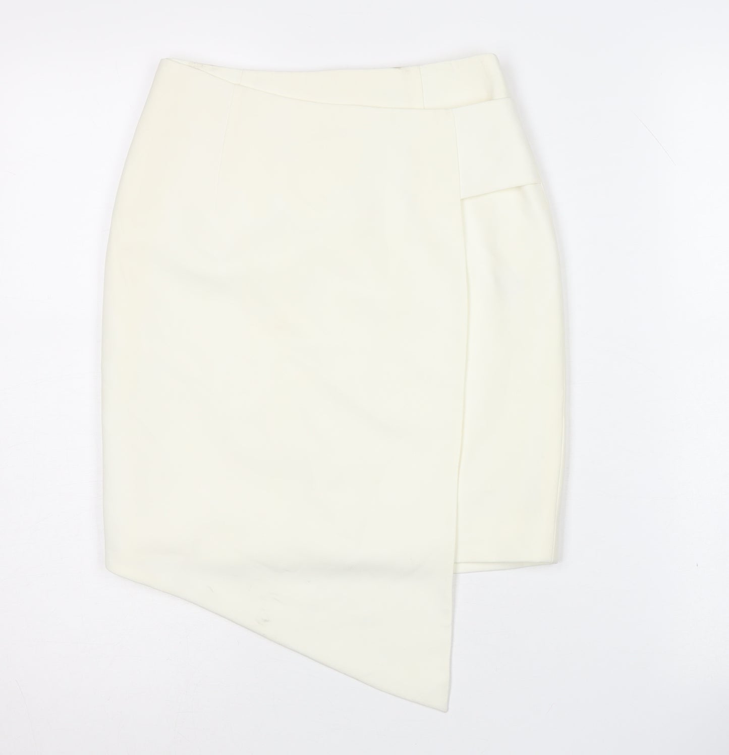 AQ/AQ Women's White Pencil Skirt, Size 6, Zip Closure