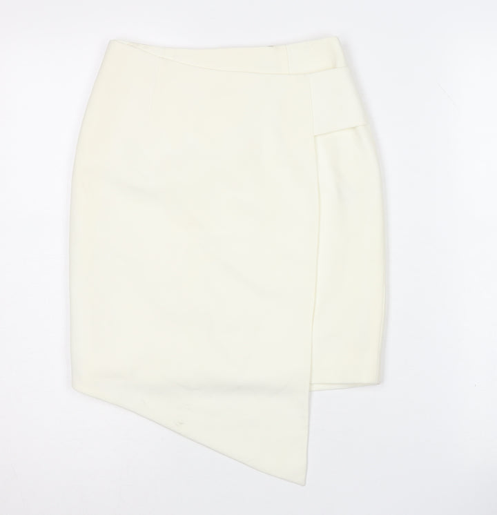 AQ/AQ Women's White Pencil Skirt, Size 6, Zip Closure