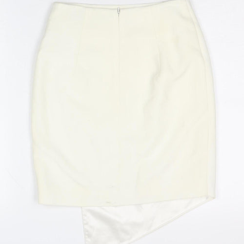 AQ/AQ Women's White Pencil Skirt, Size 6, Zip Closure