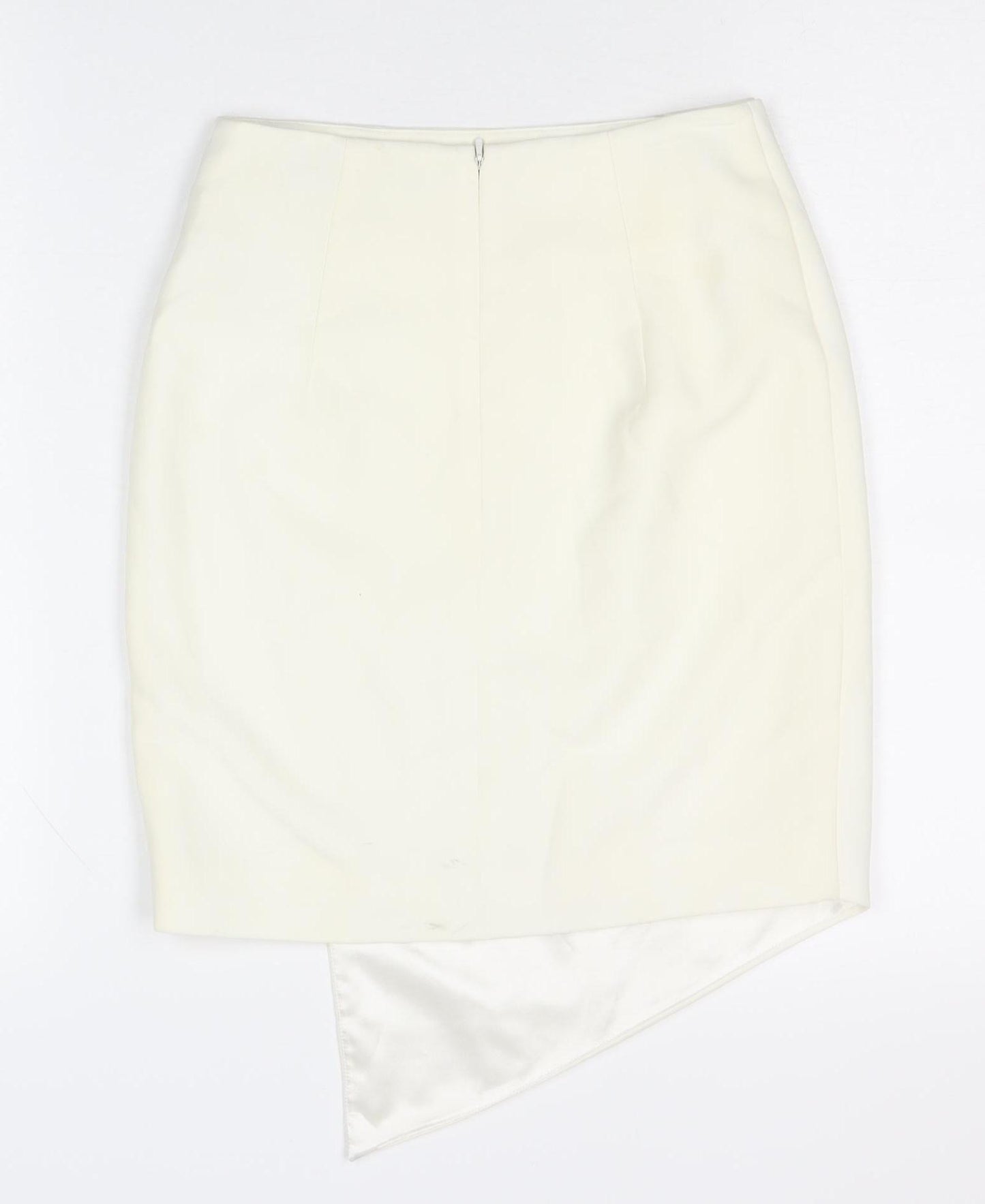 AQ/AQ Women's White Pencil Skirt, Size 6, Zip Closure