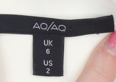 AQ/AQ Women's White Pencil Skirt, Size 6, Zip Closure