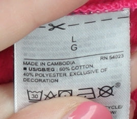 GAP Women's Pink Full Zip Hoodie - Size L