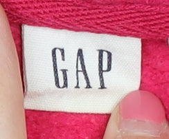 GAP Women's Pink Full Zip Hoodie - Size L