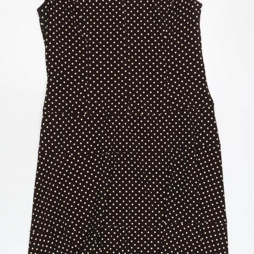 Anne Klein Women's Black Polka Dot Fit & Flare Dress Size 10