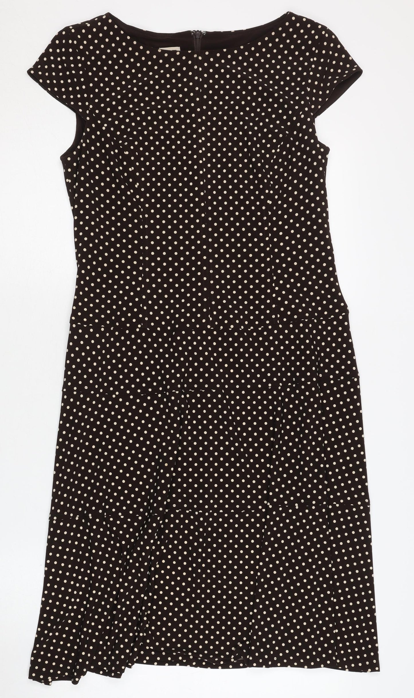 Anne Klein Women's Black Polka Dot Fit & Flare Dress Size 10