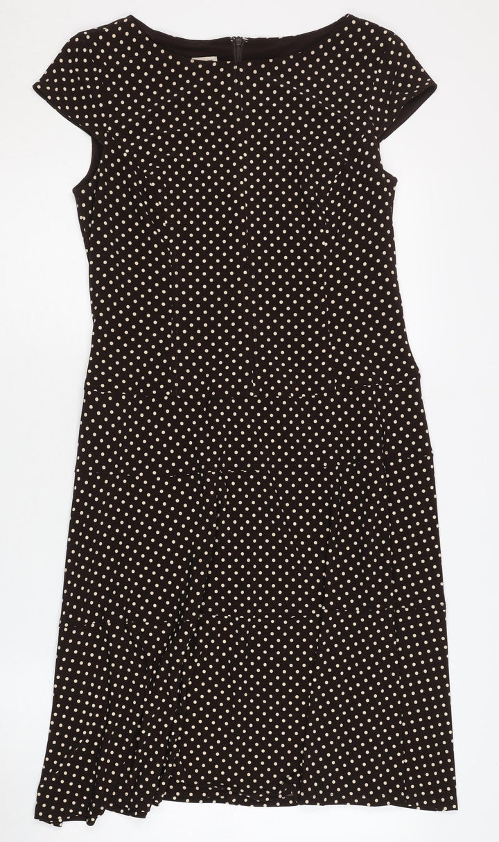 Anne Klein Women's Black Polka Dot Fit & Flare Dress Size 10