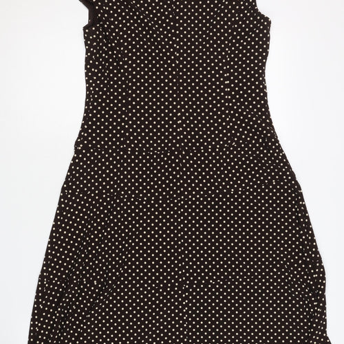 Anne Klein Women's Black Polka Dot Fit & Flare Dress Size 10