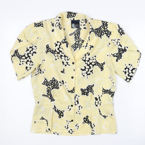 Your Sixth Sense Women's Yellow Floral Button-Up, Size 10