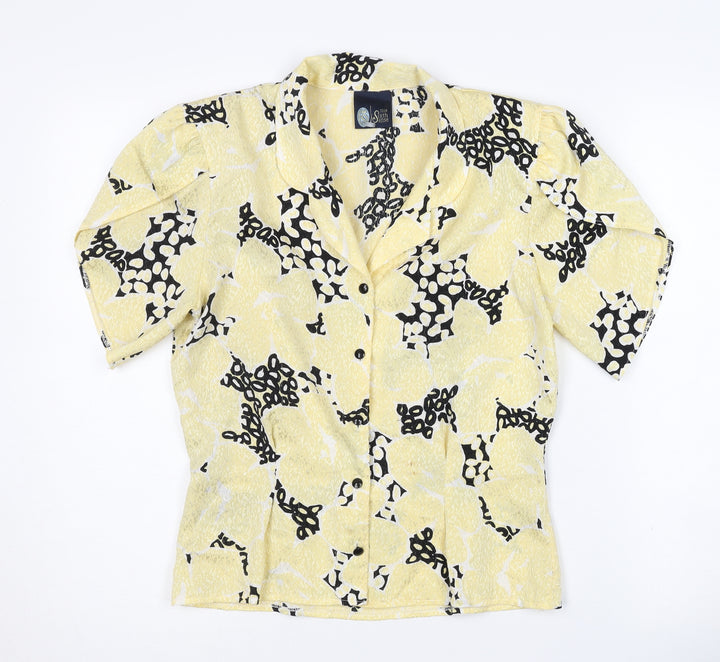 Your Sixth Sense Women's Yellow Floral Button-Up, Size 10