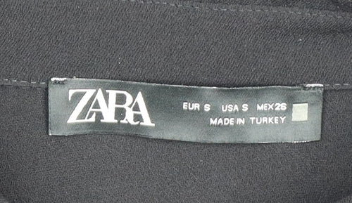 Zara Women's Black Collared Shirt Dress - Size S