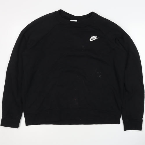 Nike Men's Black Pullover Sweatshirt, Size L, Logo Accent