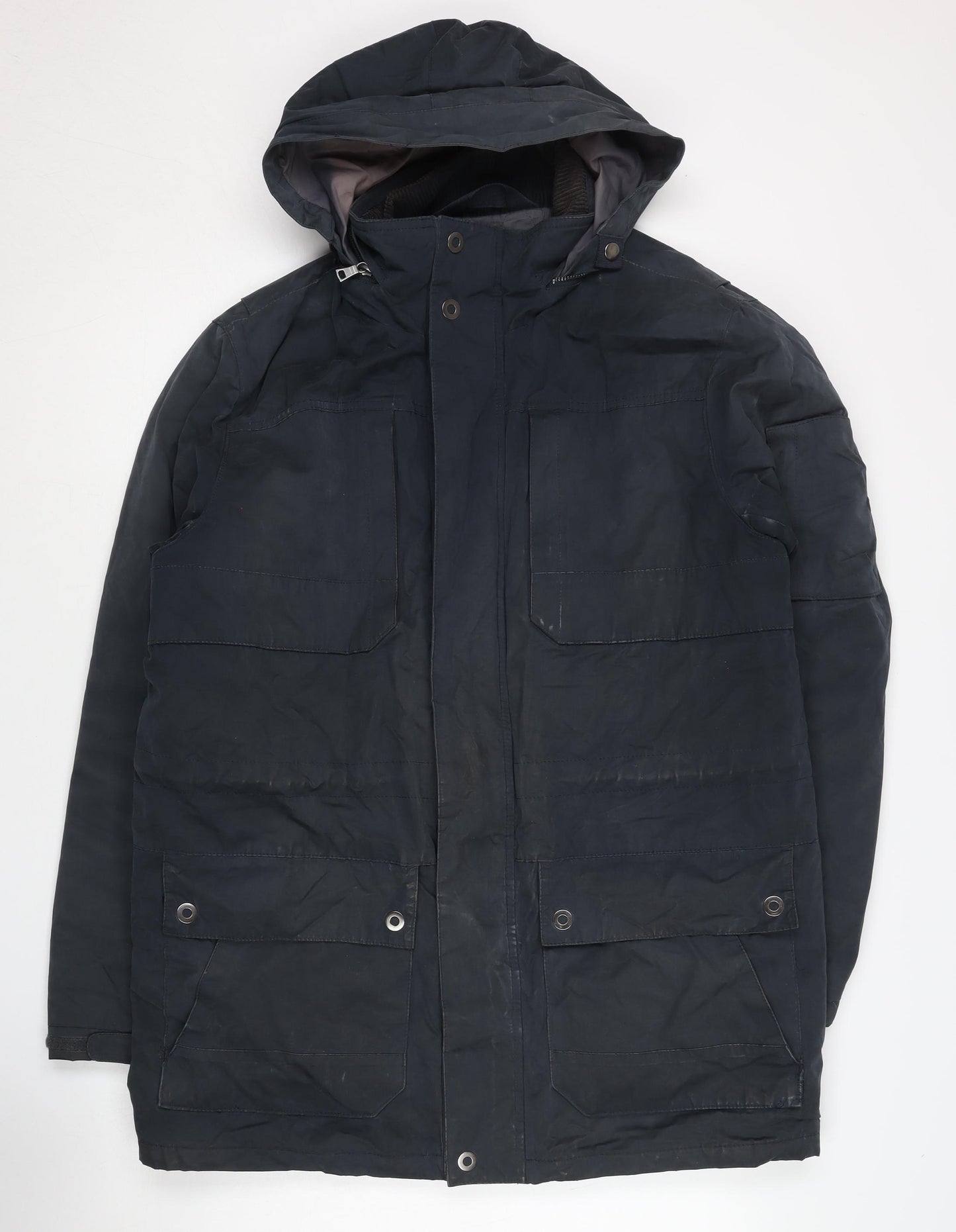 Marks and Spencer Men's Blue Hooded Parka Jacket M