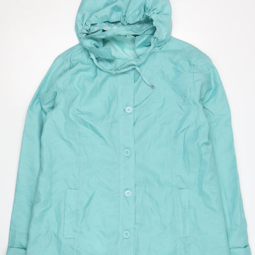 Anne De Lancay Women's Blue Hooded Jacket Size 16