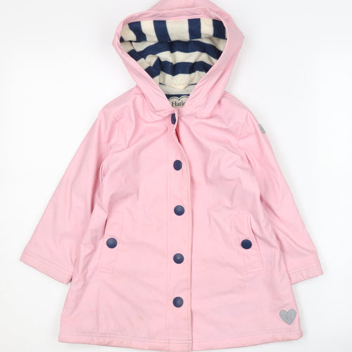 Hatley Girls Pink Hooded Rain Coat 4 Years