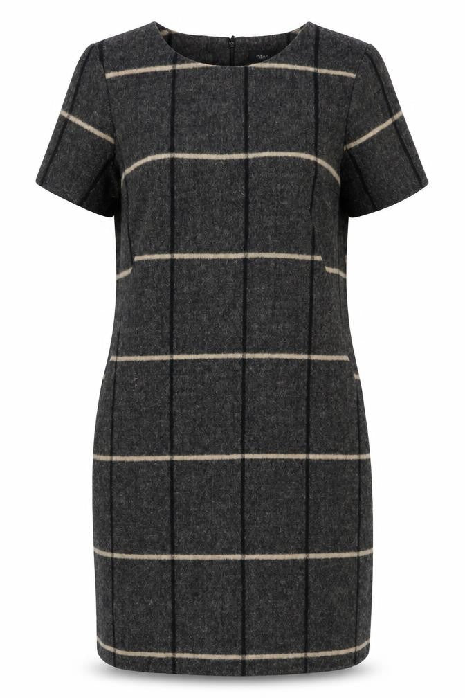 Next Women’s Black Sheath Dress - Size 10, Classic Check