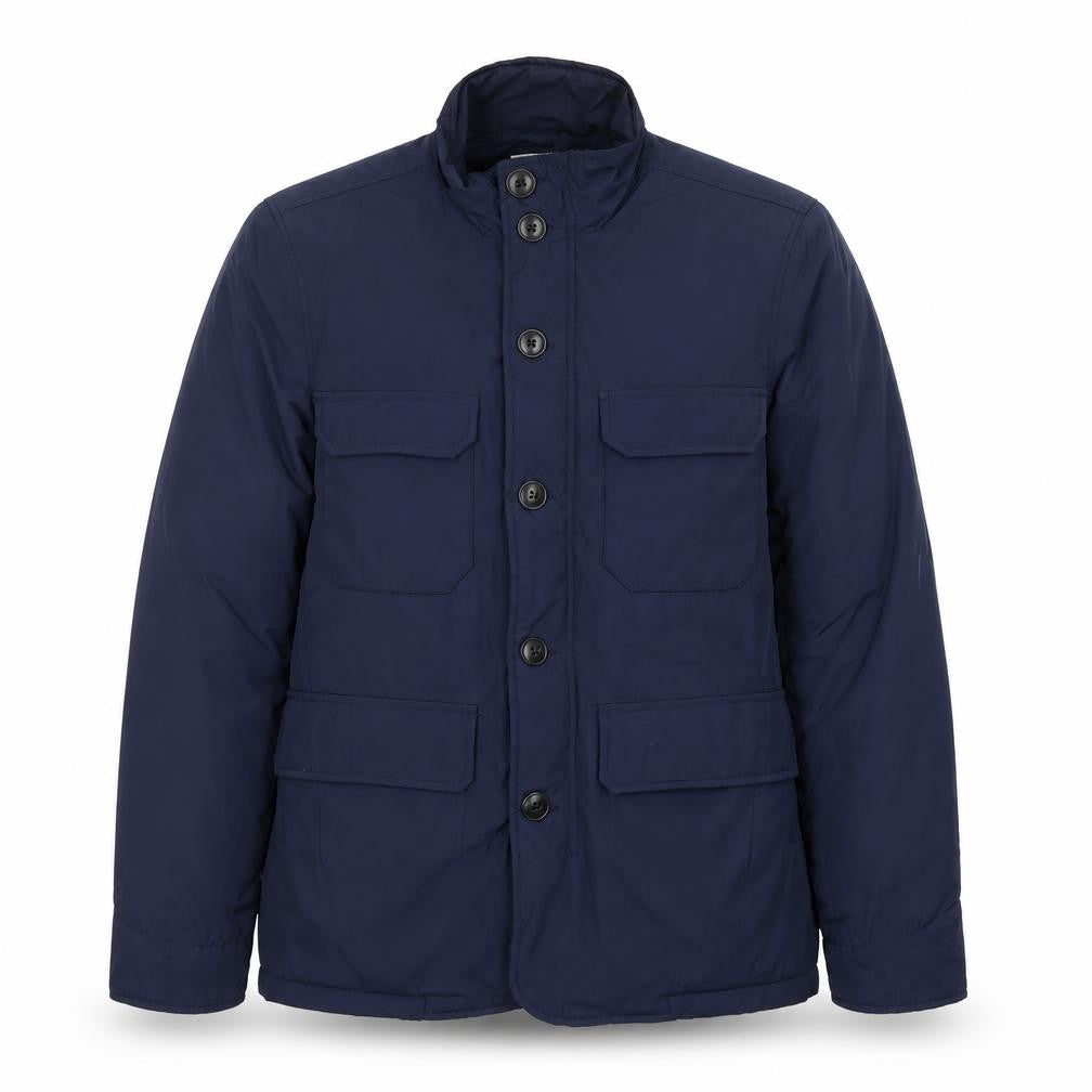 Front view of Boden Men's Blue Military Jacket, size S