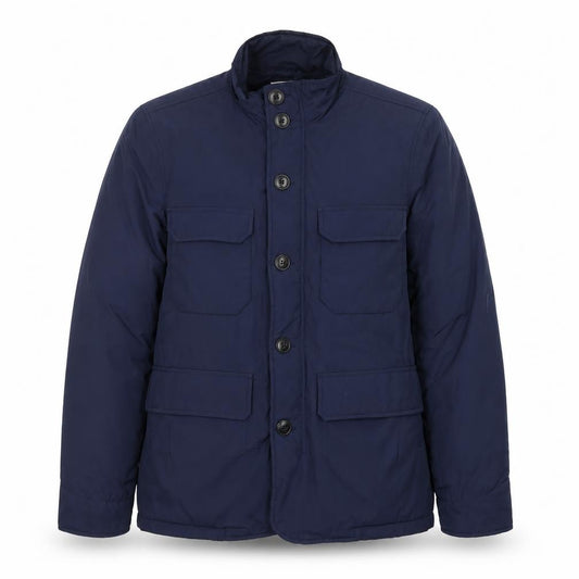Front view of Boden Men's Blue Military Jacket, size S