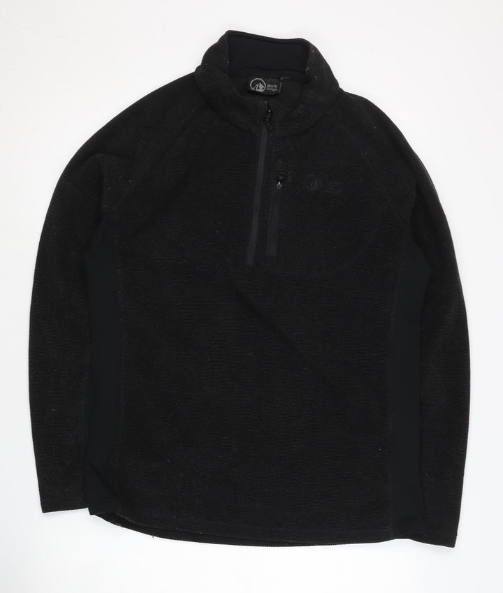 North Ridge Men's Black 1/4 Zip Fleece Sweatshirt M