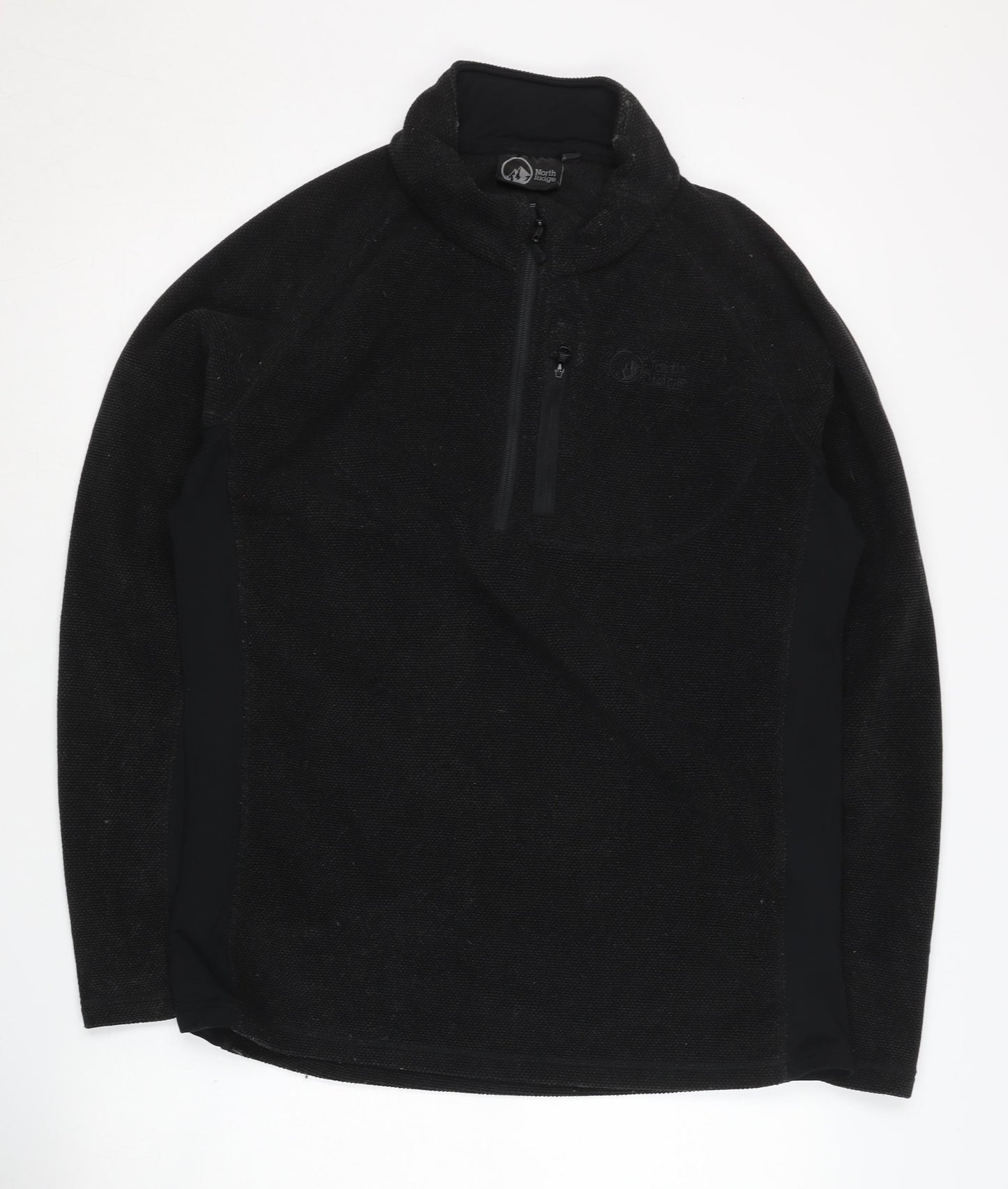 North Ridge Men's Black 1/4 Zip Fleece Sweatshirt M
