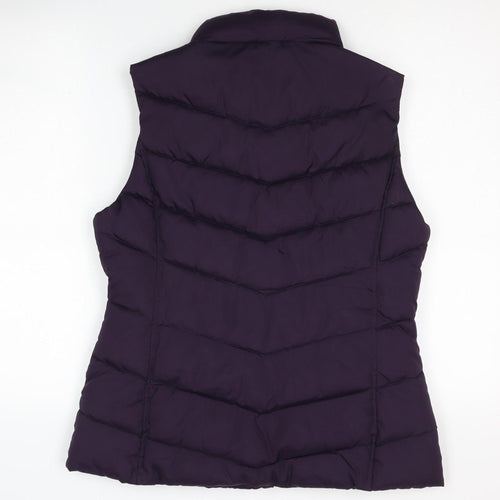 Gap Women's Purple Puffer Waistcoat, M, Button Closure