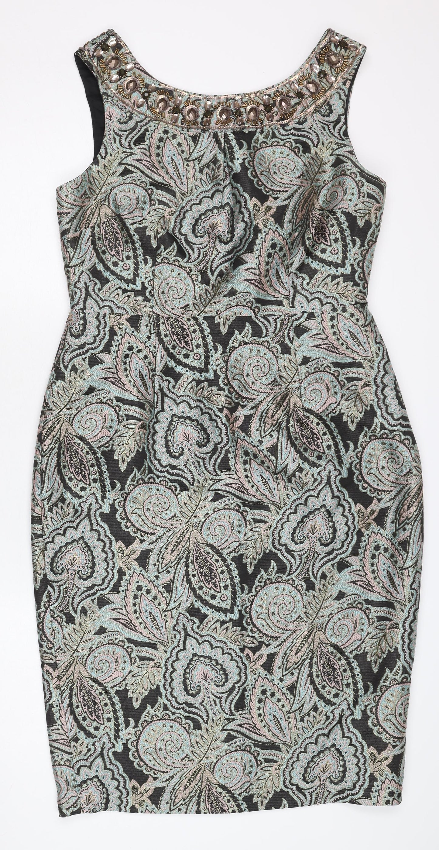Monsoon Women's Paisley Embellished Dress Size 14