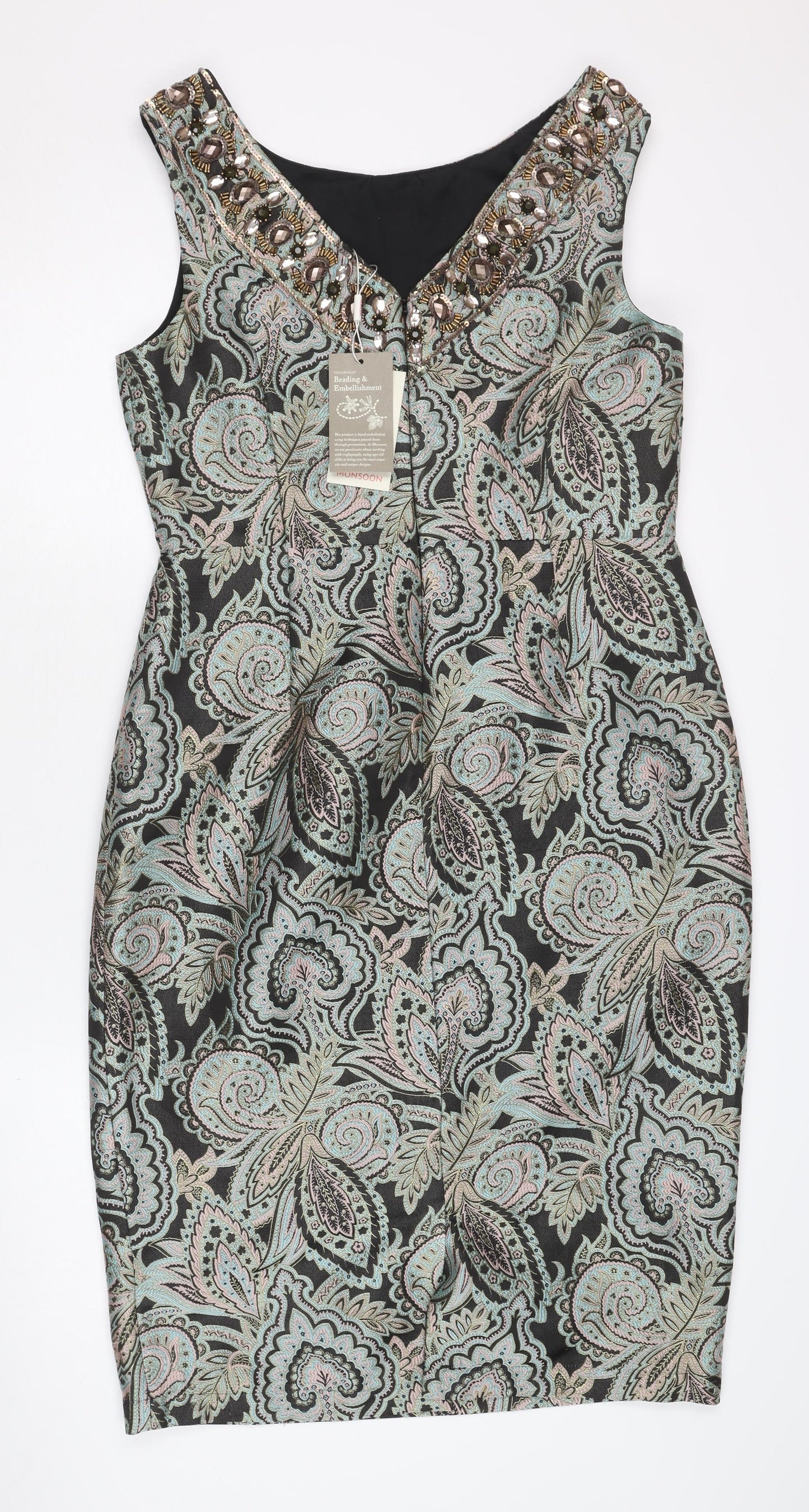 Monsoon Women's Paisley Embellished Dress Size 14