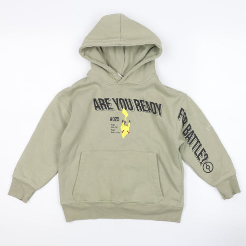 Zara Boys Green Pikachu Pullover Hoodie 6 Years - Anime Style