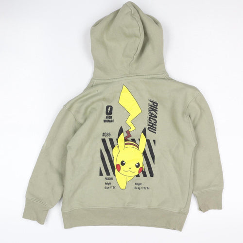 Zara Boys Green Pikachu Pullover Hoodie 6 Years - Anime Style