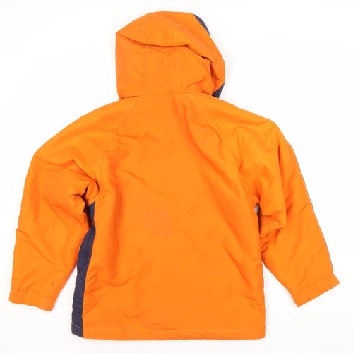 Point Square Boys Orange Hooded Puffer Jacket, 11 Years