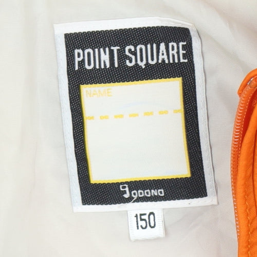 Point Square Boys Orange Hooded Puffer Jacket, 11 Years