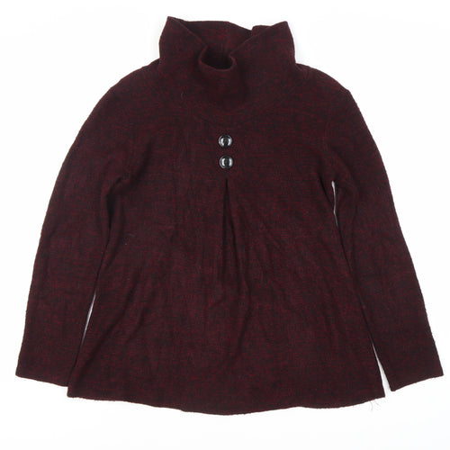 Luca Vanucci Women's Red High Neck Jumper - Size S