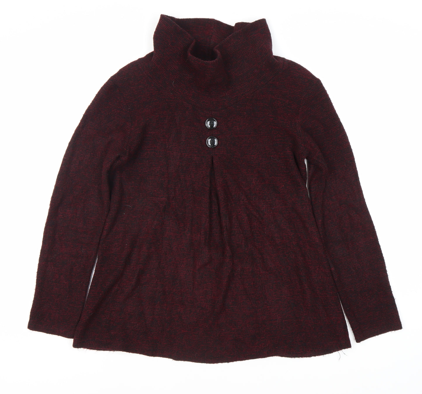 Luca Vanucci Women's Red High Neck Jumper - Size S
