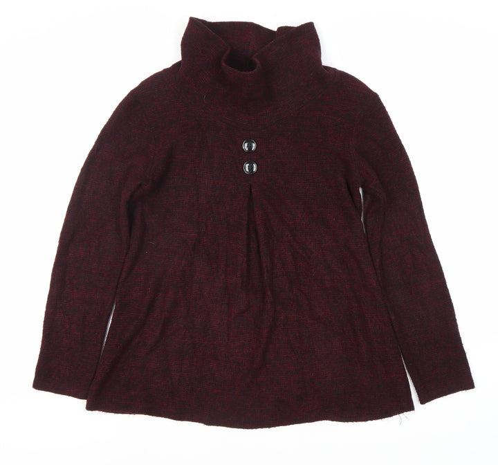 Luca Vanucci Women's Red High Neck Jumper - Size S