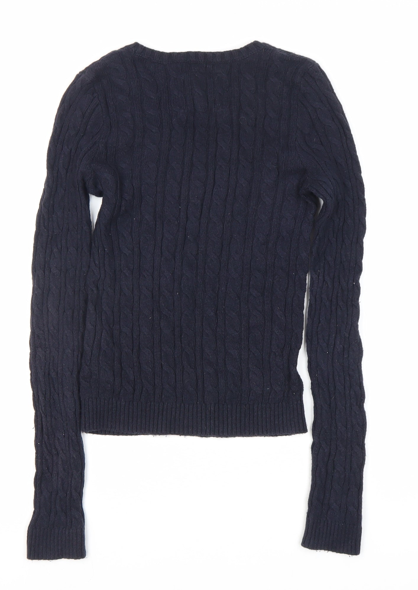 Abercrombie & Fitch Women's Navy Cable-Knit Pullover Jumper S