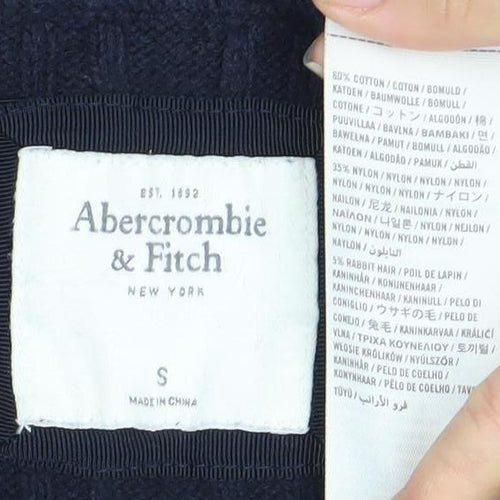 Abercrombie & Fitch Women's Navy Cable-Knit Pullover Jumper S