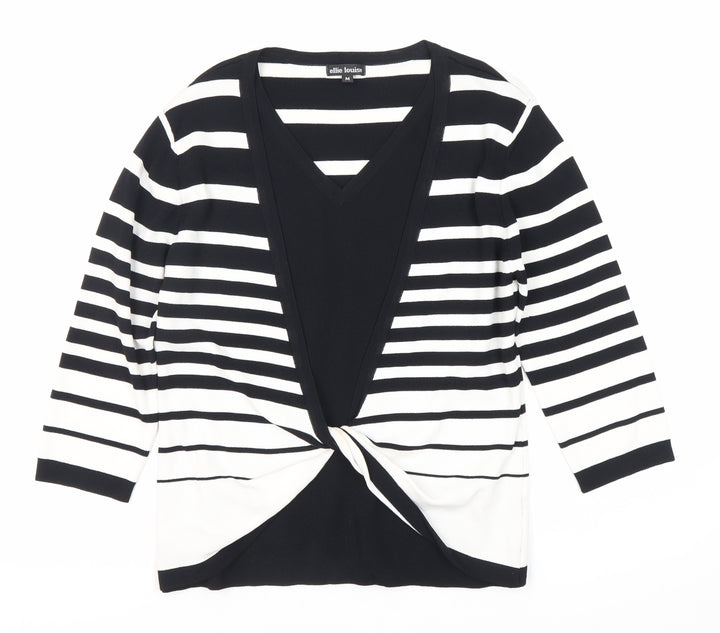 Ellie Louise Women's Black V-Neck Cardigan M
