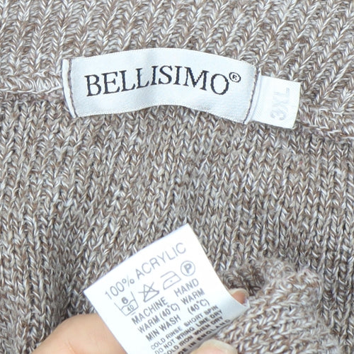 Bellisimo Men's Beige Full Zip Jumper 3XL