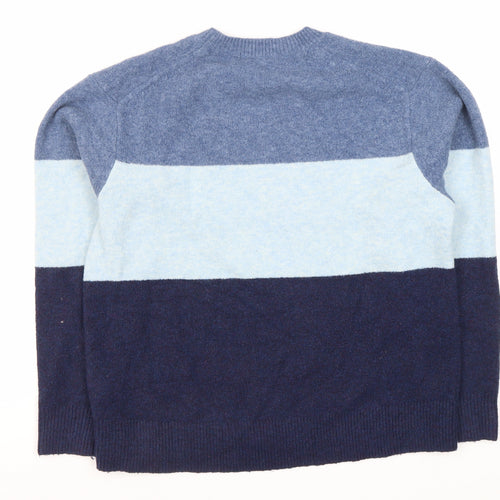 Uniqlo Men's Blue Striped Pullover Jumper S