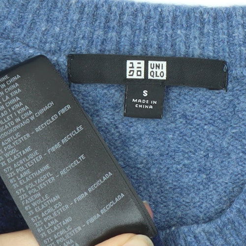 Uniqlo Men's Blue Striped Pullover Jumper S