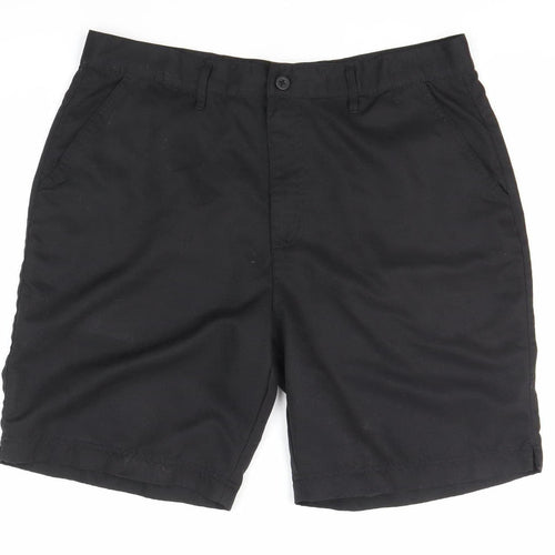 Dunlop Men's Black Shorts - Size 38, Polyester Casual